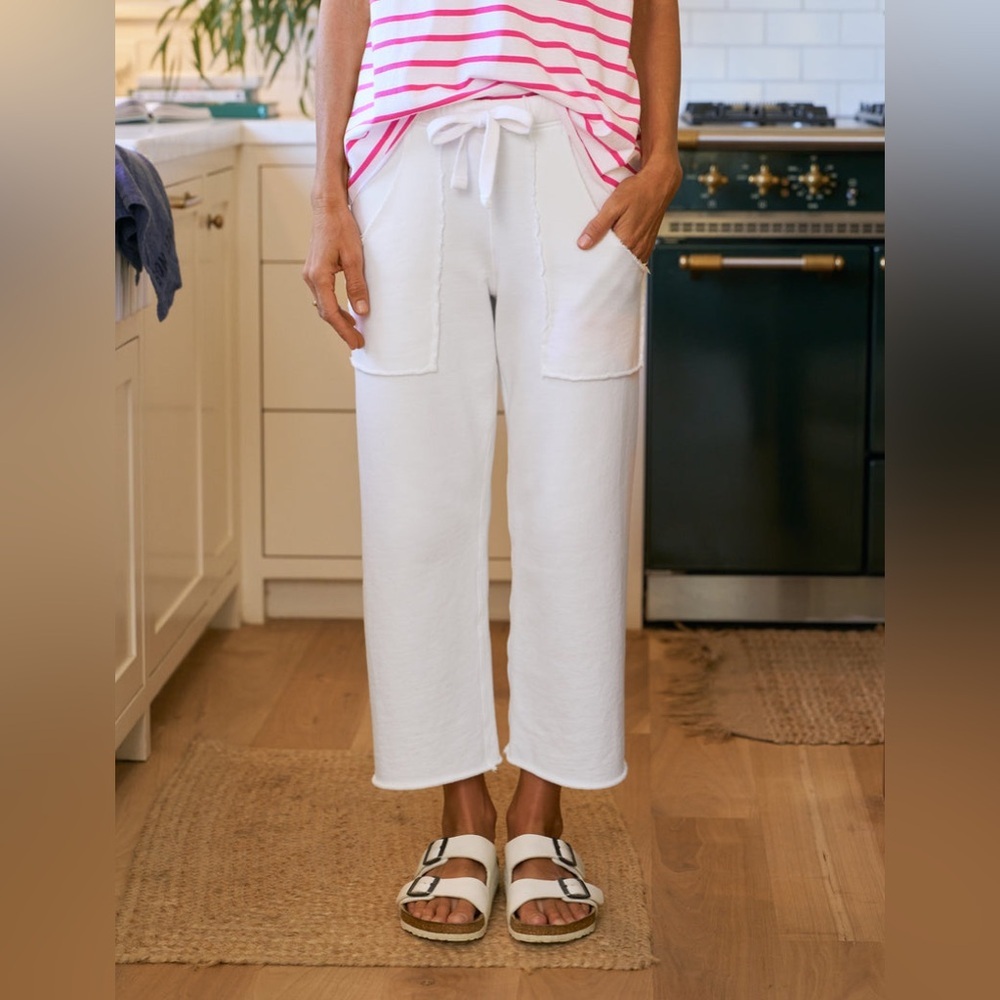 FRANK & EILEEN Penny Patch Pocket Sweatpants in White XS